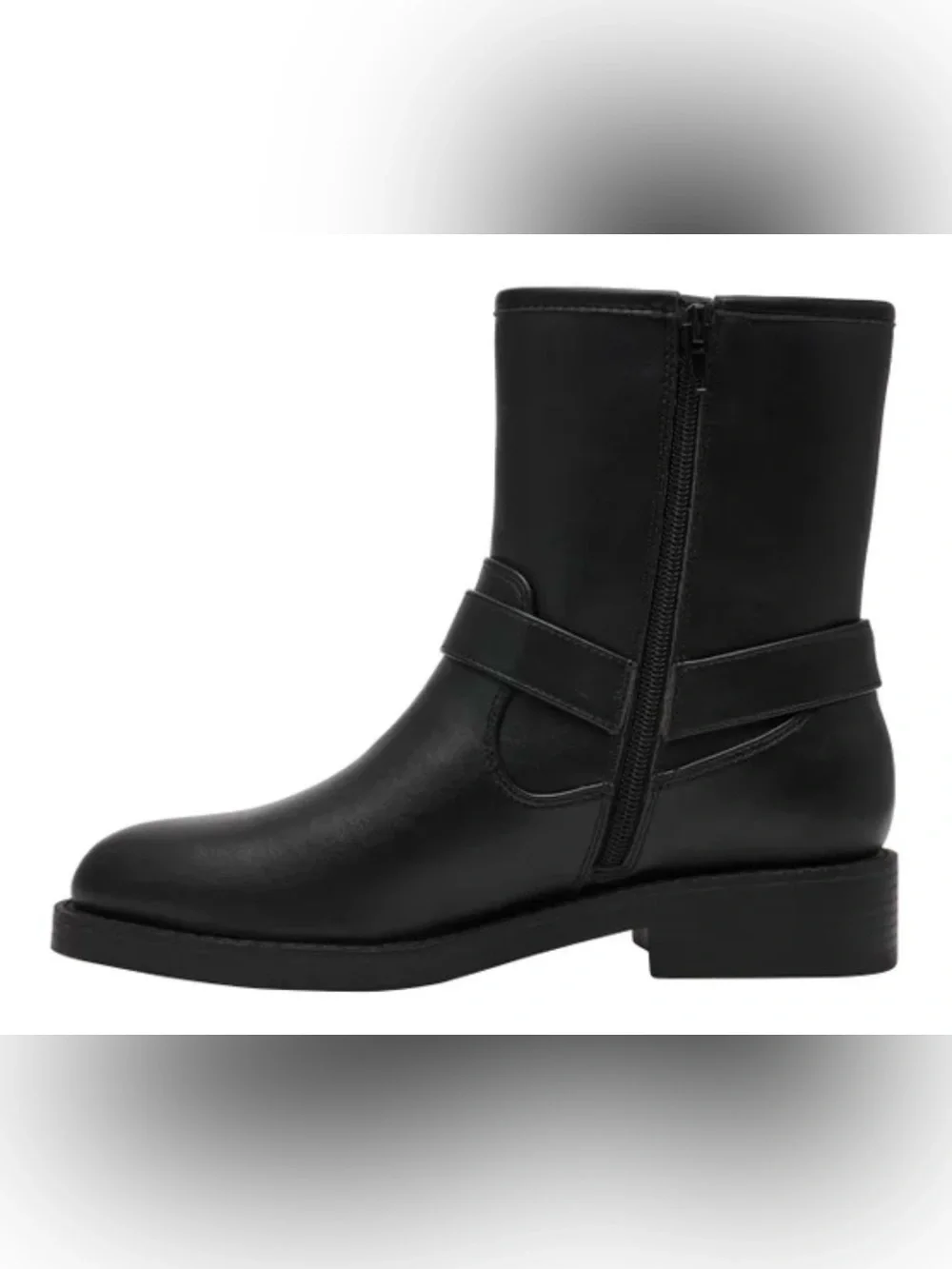 Dolce Vita Black Leather Mid-Calf Moto Boots